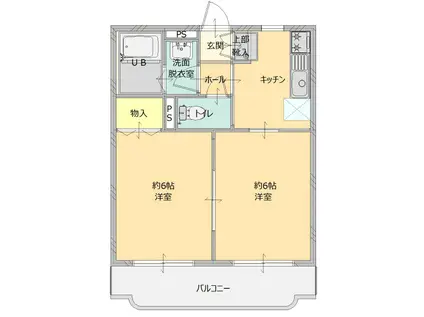 グランドヒルズ(2K/1階)の間取り写真