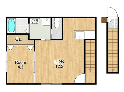 イオ・リアン坂本II(1LDK/2階)の間取り写真