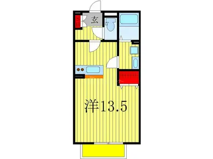 ヴィブレ・コンフォール(ワンルーム/1階)の間取り写真