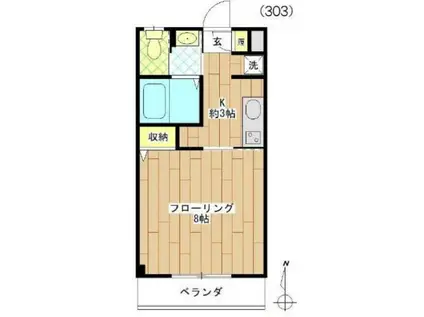 パルテール・I(1K/2階)の間取り写真