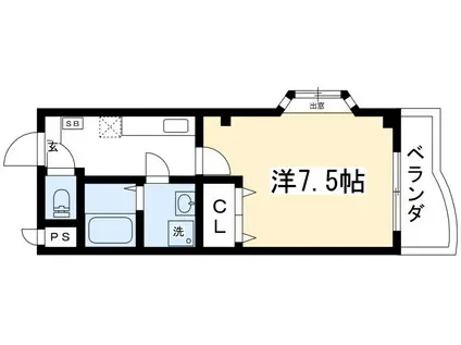フォレスト北山(1K/3階)の間取り写真