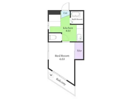 五光ビル(1K/3階)の間取り写真