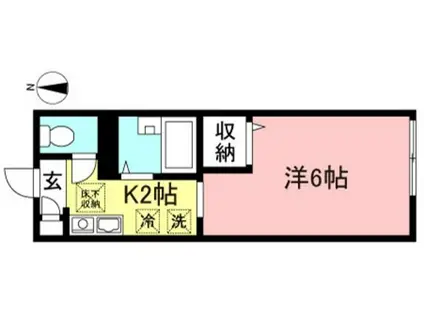 ドルチェ宮前(1K/1階)の間取り写真