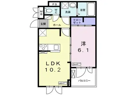 ルミエール・T(1LDK/2階)の間取り写真