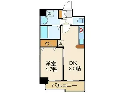 アールクレスト秋葉原(1DK/6階)の間取り写真