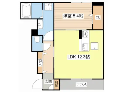 エルヴィラ(1LDK/1階)の間取り写真