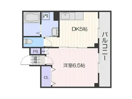 ジュネス都島(1DK/4階)の間取り写真