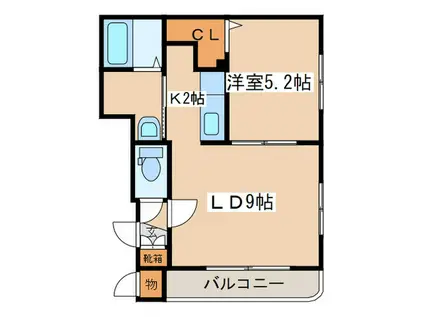 グレイス19(1LDK/3階)の間取り写真