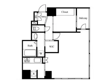 オープンレジデンシア南青山骨董通(1LDK/12階)の間取り写真
