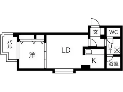 アクセス東札幌(1LDK/2階)の間取り写真