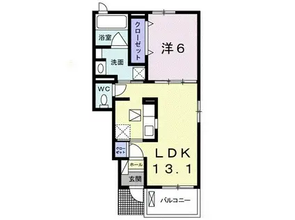 パークハイム(1LDK/1階)の間取り写真