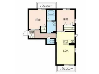 エスペランサ(2LDK/3階)の間取り写真