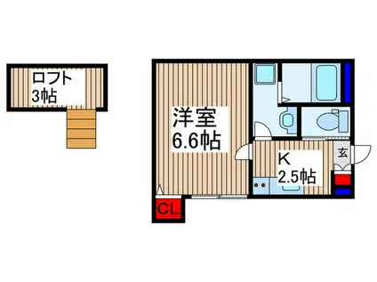 KEIAI RESIDENCE 西所沢II(1K/2階)の間取り写真