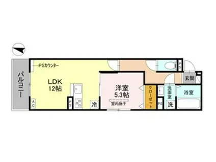 NOBLE TERRACE中山手(1LDK/3階)の間取り写真