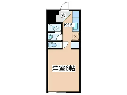 三田フラット(1K/1階)の間取り写真