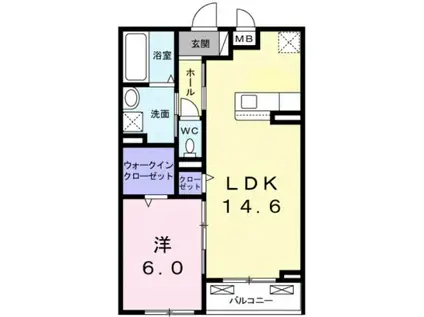 クラールK2(1LDK/3階)の間取り写真