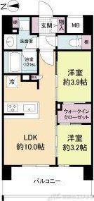 ソルレヴェンテ新梅田(2LDK/3階)の間取り写真