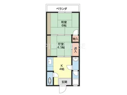 宮前マンション(2K/2階)の間取り写真