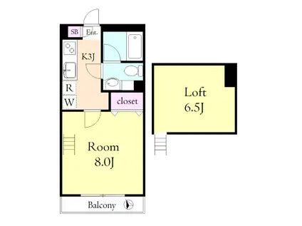 サンヴィアーレ アクア(1K/1階)の間取り写真