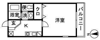 アンディ(1K/1階)の間取り写真