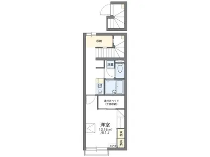 クレイン川越 (1K/2階)の間取り写真