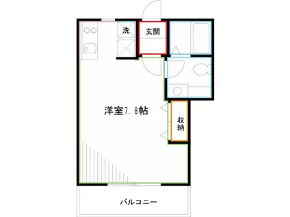 カーサ・アルバ(ワンルーム/1階)の間取り写真