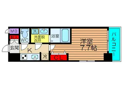 エスレジデンス難波イースト(1K/10階)の間取り写真