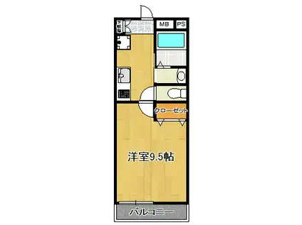 SAKASU HIROO(1K/1階)の間取り写真