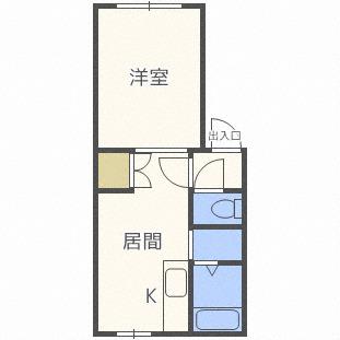 メゾンド栄町(1DK/1階)の間取り写真