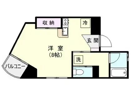 ラメール荒田(ワンルーム/4階)の間取り写真