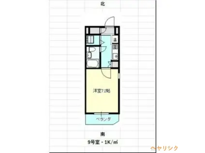 ファーストスプリング(1K/4階)の間取り写真