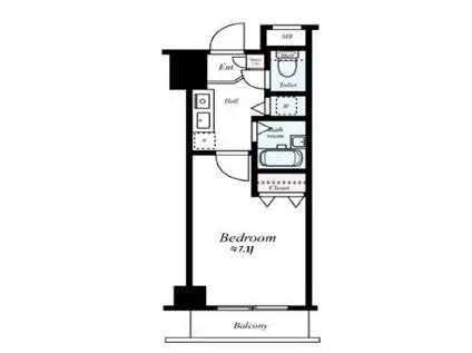 シンシア学芸大学セカンドステージ(1K/2階)の間取り写真