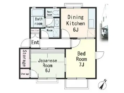 せせらぎタウン(2DK/1階)の間取り写真