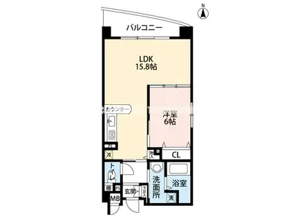 ビラージュプラム(1LDK/5階)の間取り写真