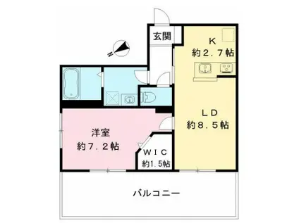 ルリエ目黒中央町(1LDK/3階)の間取り写真
