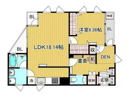 緑段の舎(1SLDK/2階)の間取り写真
