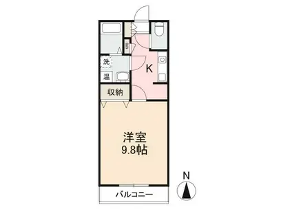 エトワール木太(1K/1階)の間取り写真