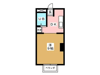 リバティタウン松本(1K/3階)の間取り写真