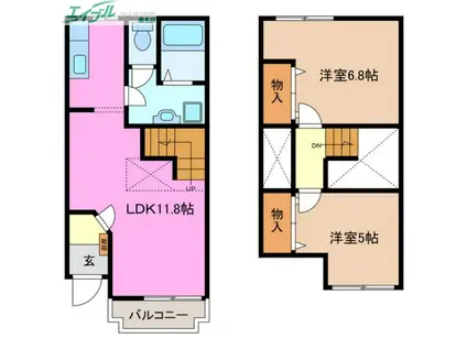 サンスプリング(2LDK/1階)の間取り写真