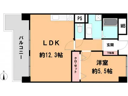 本山センチュリーマンション(1LDK/11階)の間取り写真