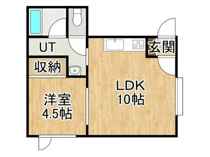 ノースインA(1LDK/2階)の間取り写真
