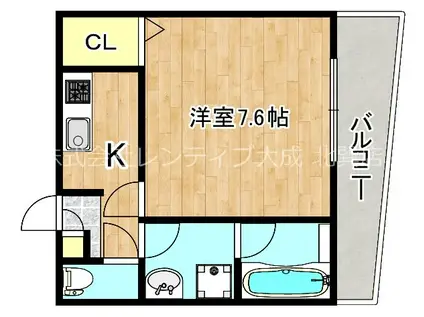 メゾンサンヴァレー(1K/1階)の間取り写真