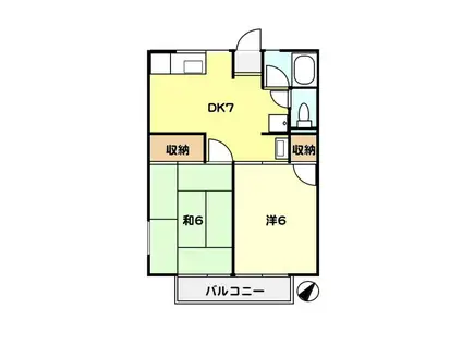 T-NET コーポ篠原(2DK/1階)の間取り写真
