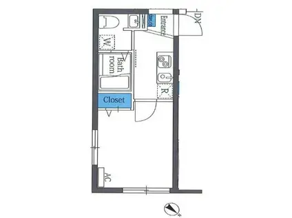トレスコート目黒本町(1K/3階)の間取り写真