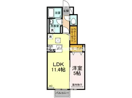 チェリーガーデン(1LDK/1階)の間取り写真