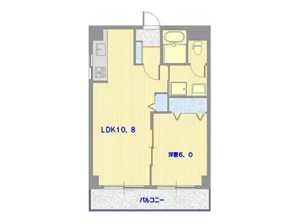 港南台ナーセリービル(1LDK/3階)の間取り写真