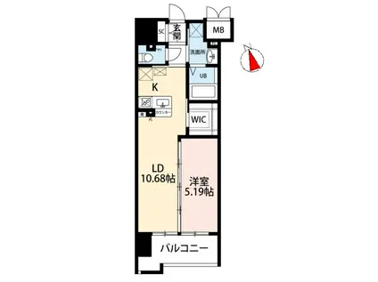 ウィングス西小倉(1LDK/11階)の間取り写真