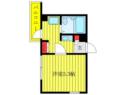 サニーバンブー(1K/2階)の間取り写真