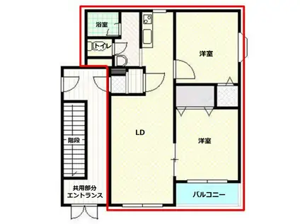 スワンプロムナード I(2LDK/2階)の間取り写真