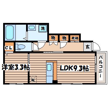 ヒルサイドテラス(1LDK/1階)の間取り写真